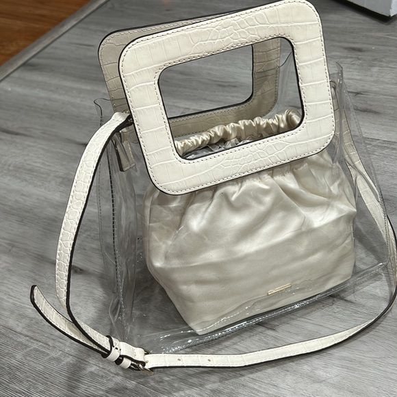 SALE ** Vince Camuto Kenni Buttermilk Leather Snakeskin Satchel - Picture 4 of 13